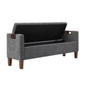 Daniel Storage Bench with Solid Wood Legs and Hollow Handles|ART OF LIVING DESIGNS