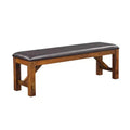Simple Relax PU Upholstered Dining Bench in Walnut and Espresso