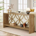 Lantine 70.9-Inch Narrow Console Table, Farmhouse Long Sofa Table Behind Couch with Storage for Entryway, Living Room, Foyer, Unique Design, Natural