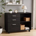 Karl Home31.5In. W 3-Drawer Wooden File Cabinet with Flat Side Table