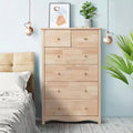 Karl Home Natural Rubberwood 6 Drawer Cabinet 1pc