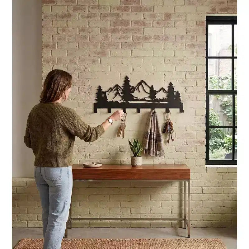 Mountain Metal Wall Coat Rack 12 Inches Small Stylish