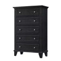 Modern 48 Tall Wood 5-Drawer Dresser, Deep Chest of Drawers with Metal Handles for Bedroom & Living Room