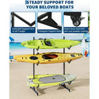 Heavy-Duty Freestanding Kayak Storage Rack Adjustable Steel