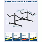 Heavy-Duty Freestanding Kayak Storage Rack Adjustable Steel