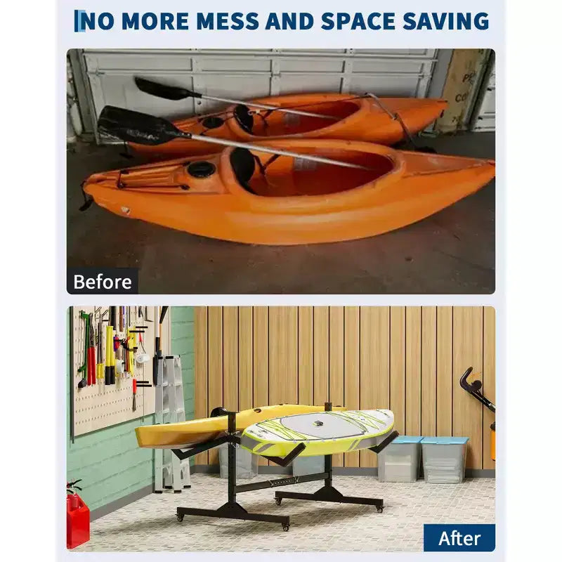 Heavy-Duty Freestanding Kayak Storage Rack Adjustable Steel