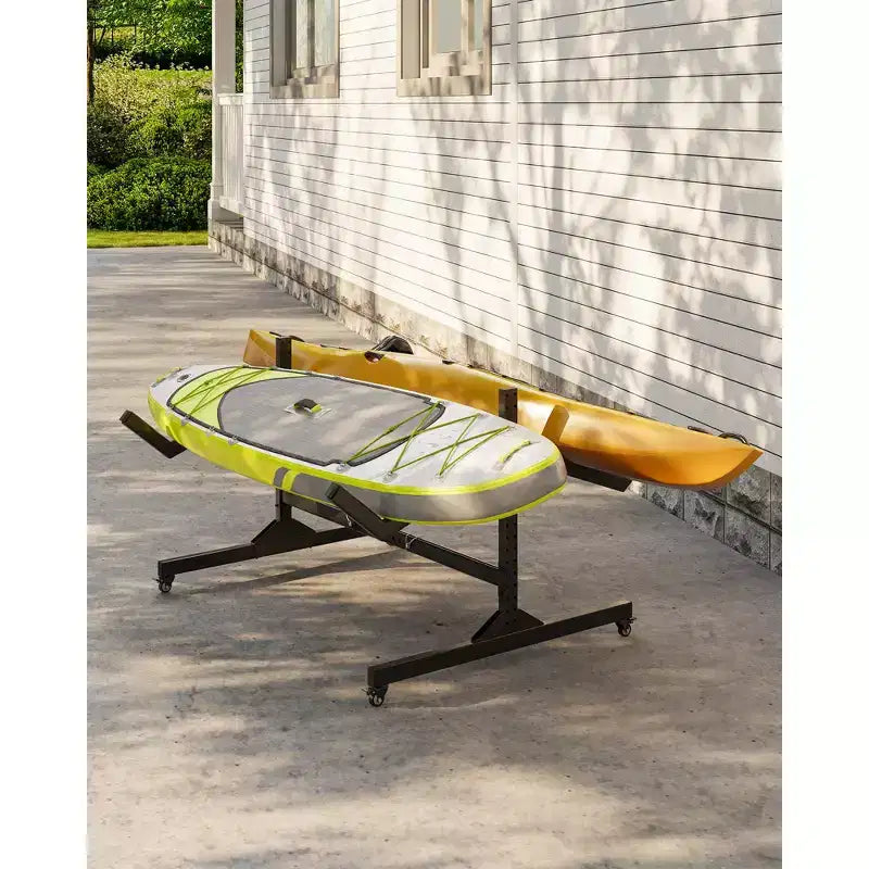 Heavy-Duty Freestanding Kayak Storage Rack Adjustable Steel
