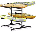 Heavy Duty Kayak Storage Rack with Lockable Wheels for Kayaks, Canoes, Surfboards & Paddleboards Removable Shelves