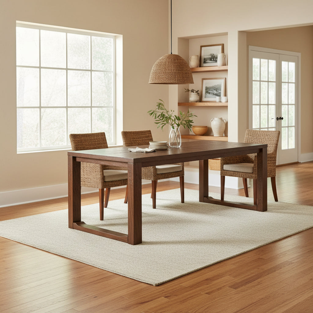 89" Rasmus Extendable Dining Table Chestnut - Boraam: Solid Acacia, Seats 8, Farmhouse Style