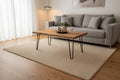 Alaterre Furniture Hairpin Natural Brown Live Edge Wood with Metal Coffee Table