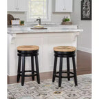 Swivel Backless Counter Height Barstool with Jute Seat