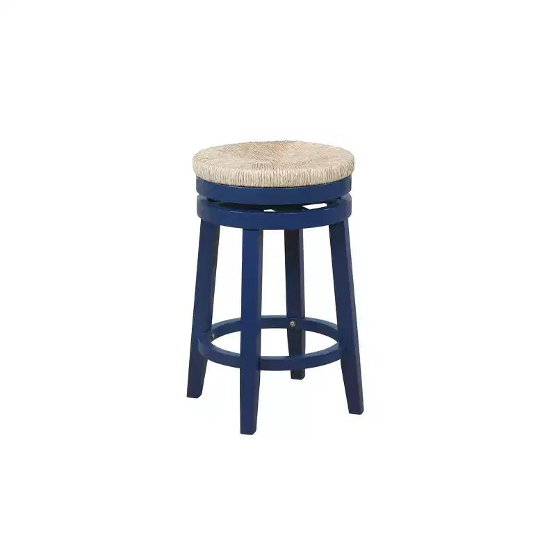 Swivel Backless Counter Height Barstool with Jute Seat
