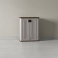 Suncast 9 Cu Ft Base Storage Cabinet with Shelves, Platinum Metallic/Slate